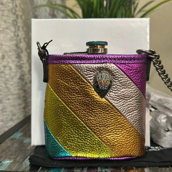 Kurt Geiger Kensington Metallic Leather Flask - Picture 6 of 13